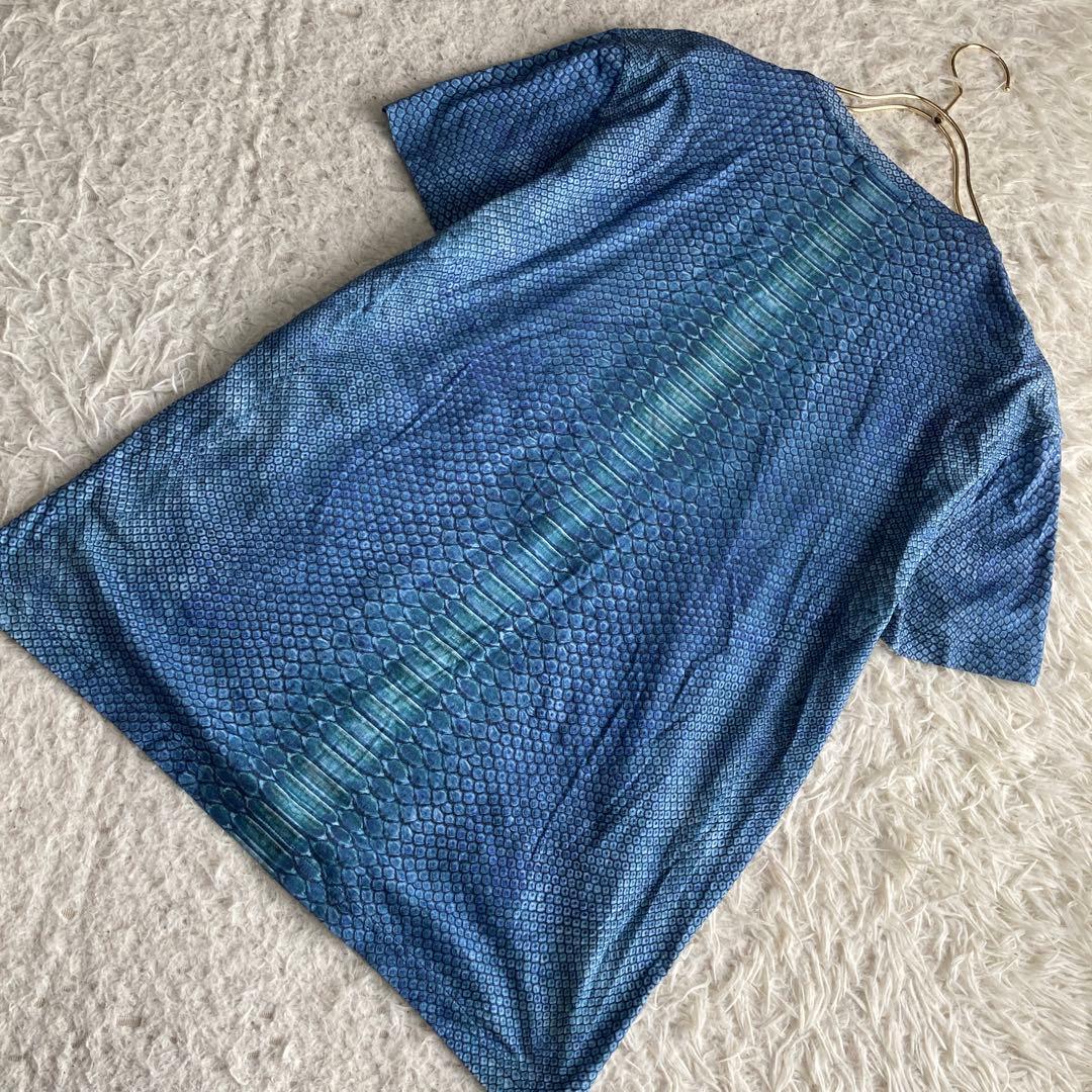 AlexanderMcQueen スカルTシャツ ブルー S ドクロ