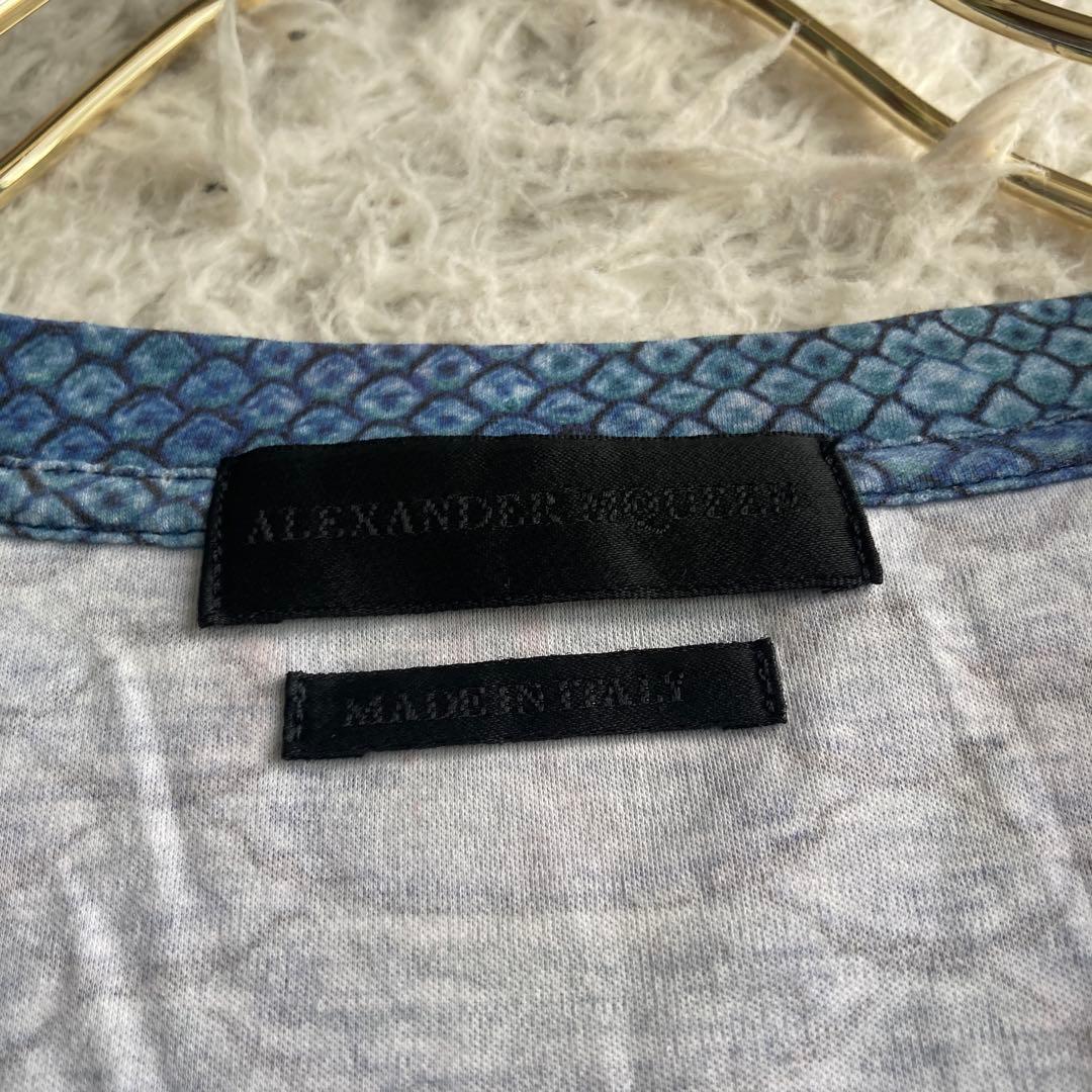 AlexanderMcQueen スカルTシャツ ブルー S ドクロ
