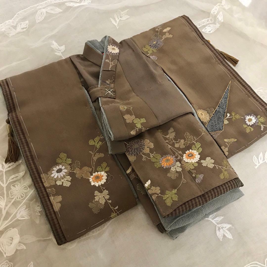 ＊ 市松人形 10号 アンティーク 刺繍 着物 帯 袷 ＊ 大正