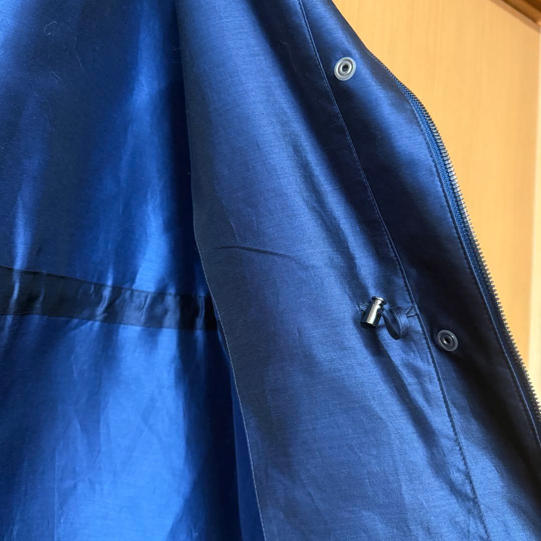【美品】ヨシエイナバ　スプリングコート　ネイビー　シルク混　　サイズ11