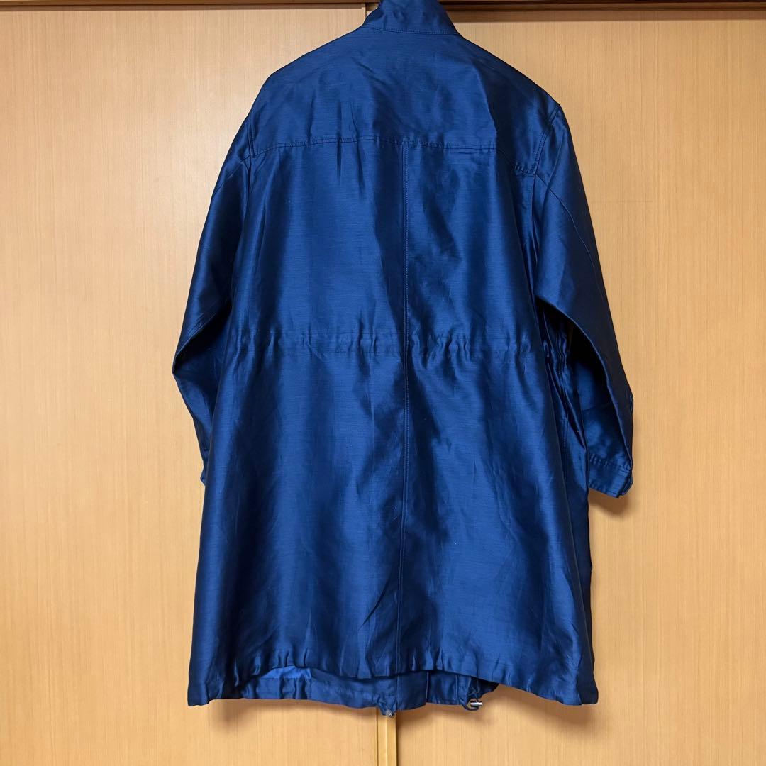 【美品】ヨシエイナバ　スプリングコート　ネイビー　シルク混　　サイズ11