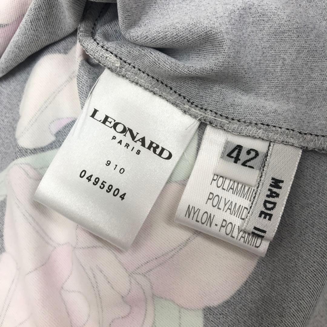 ☆未使用品☆LEONARD PARIS 半袖 カットソー 花柄 黒 サイズ42