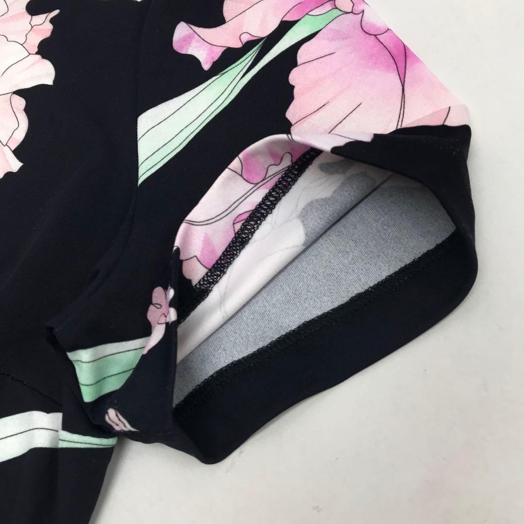 ☆未使用品☆LEONARD PARIS 半袖 カットソー 花柄 黒 サイズ42