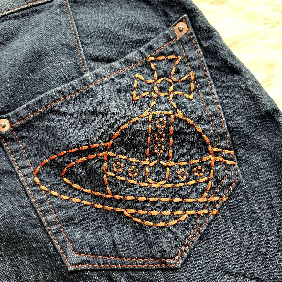 【Vivienne Westwood】オーブ刺繍　ブルーデニム　キュロットパンツ