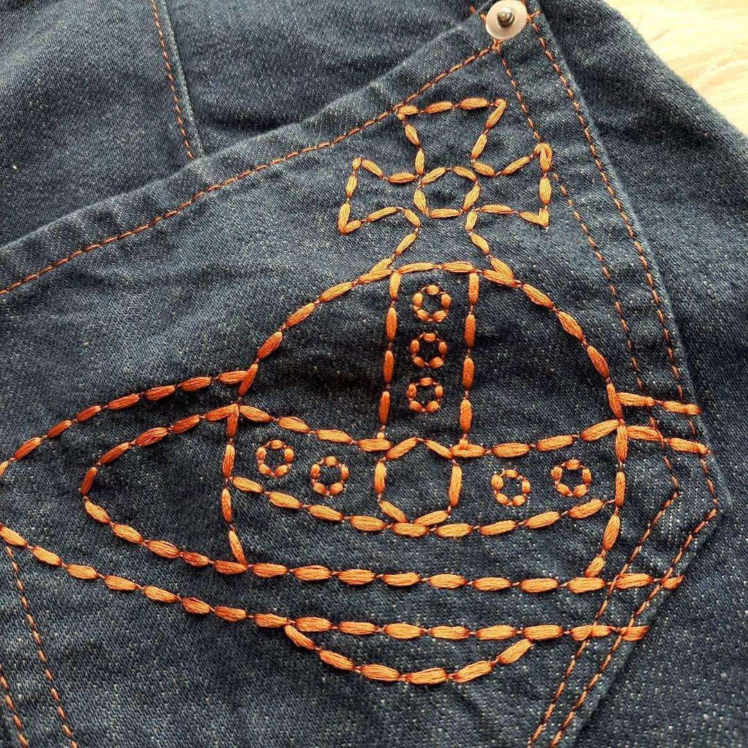 【Vivienne Westwood】オーブ刺繍　ブルーデニム　キュロットパンツ
