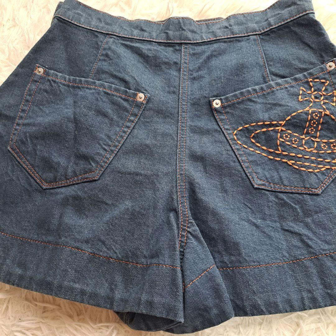 【Vivienne Westwood】オーブ刺繍　ブルーデニム　キュロットパンツ