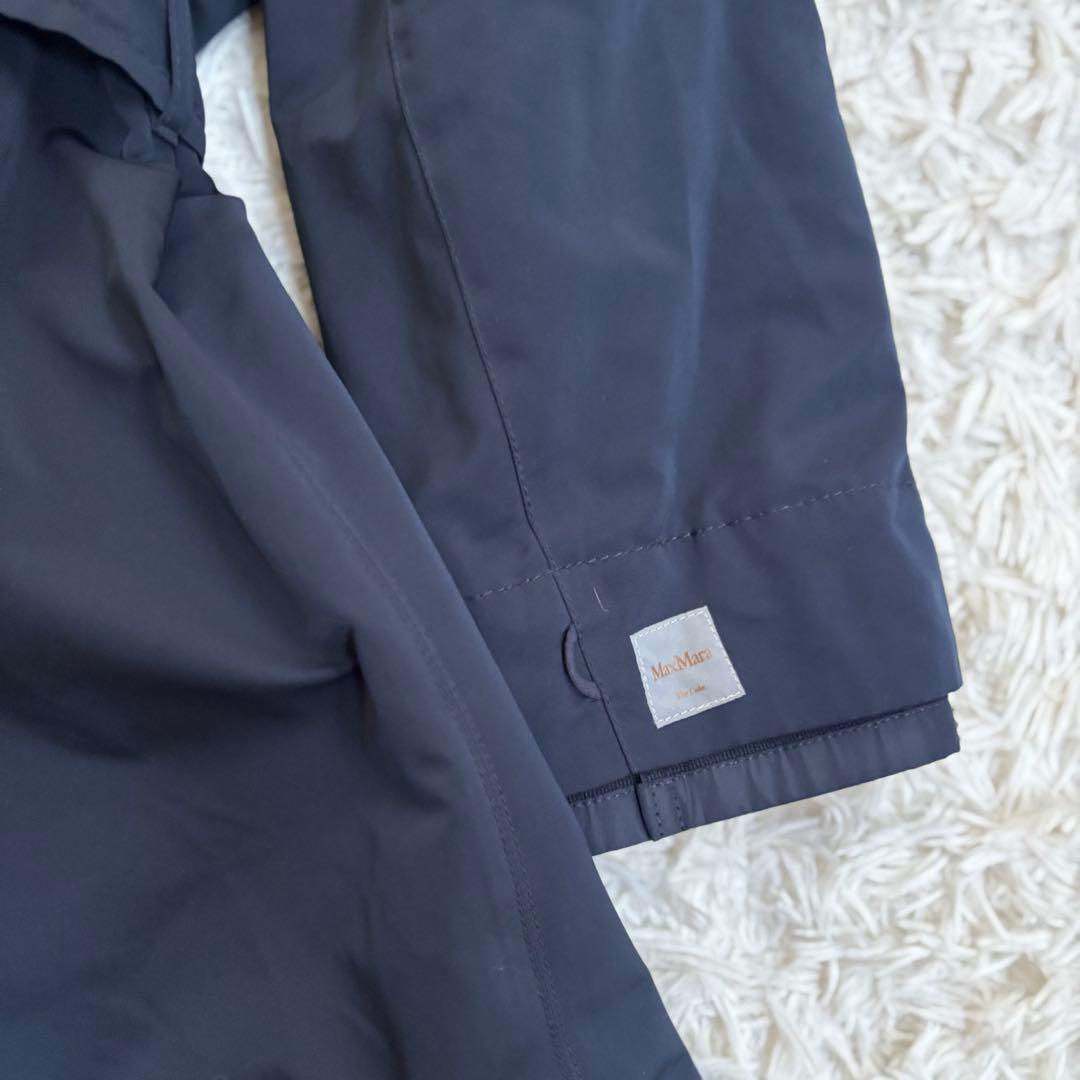極美品★MaxMara the cubeビジュー付きネイビーガウンAラインコート