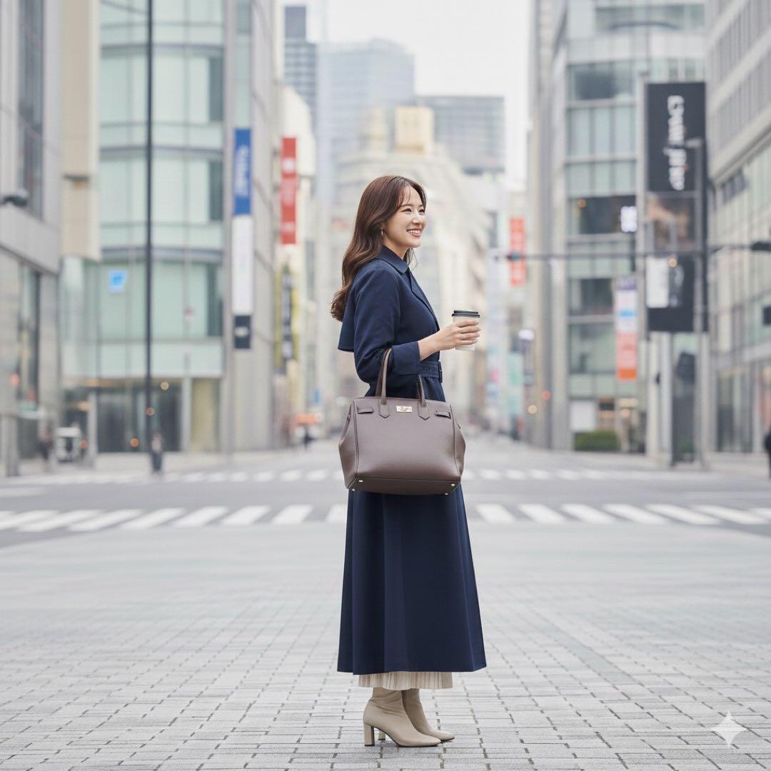 極美品★MaxMara the cubeビジュー付きネイビーガウンAラインコート