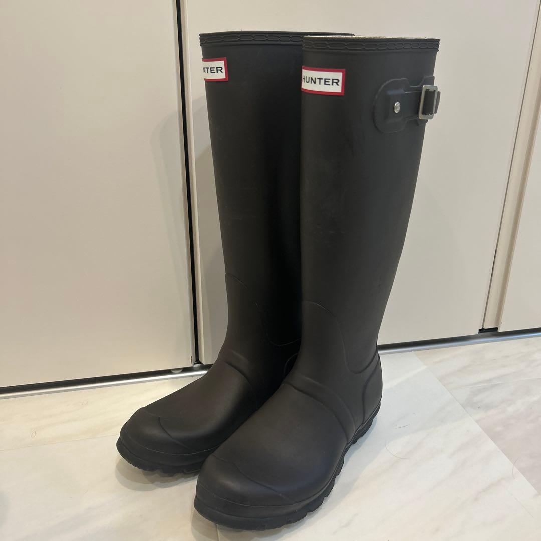 HUNTER ハンター ロングレインブーツ UK5 比較的美品 定番