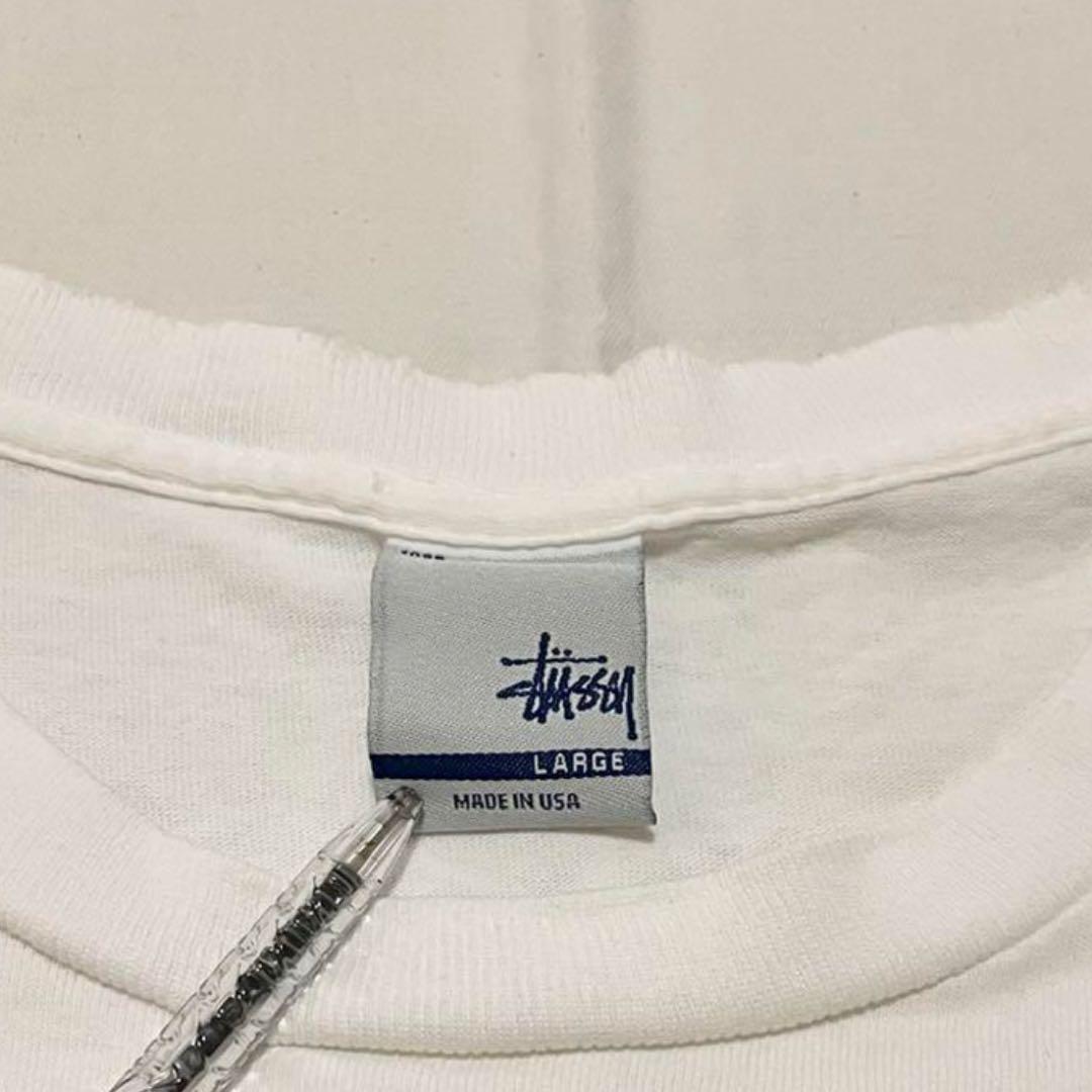 L Old Stussy モノグラム N°4 Tシャツ ホワイト