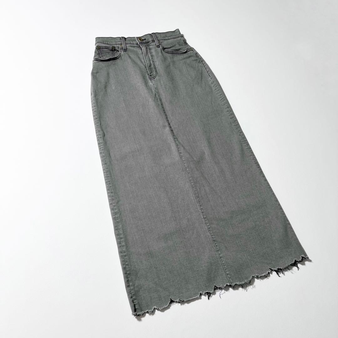3492【美品】グッドグリーフ デニムスカート ロングスカート グレー M