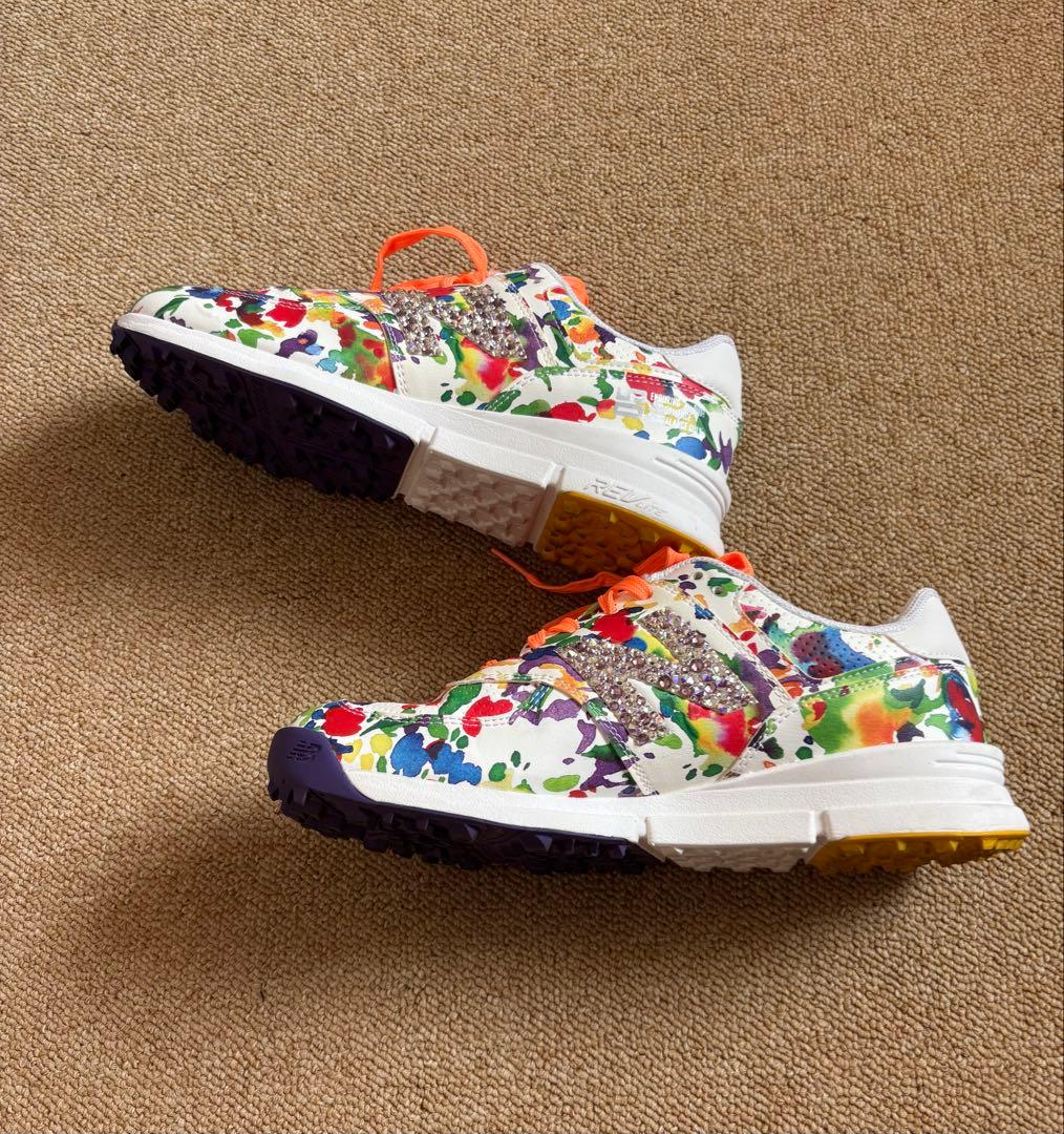 ☆恵子NewBalance 574 マルチカラー キラキラビジュ23.0