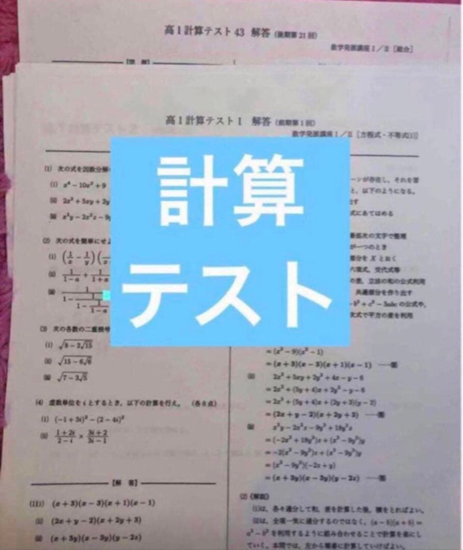 【フルセット独学可】鉄緑会 高1 数学 発展講座I/II ノート　プリント　講習