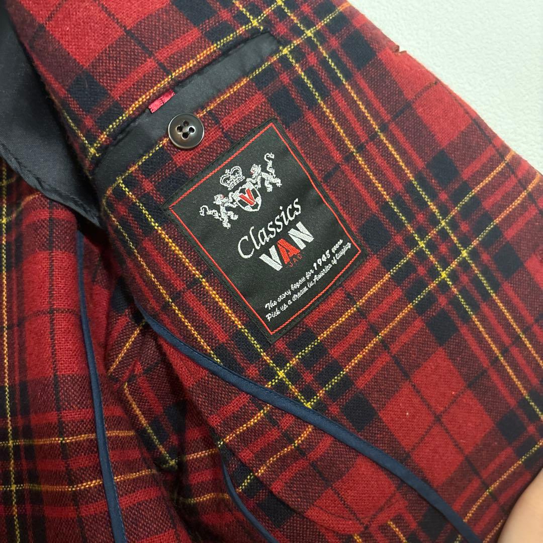 CLASSIC VAN JACKET フランネル テーラードジャケット赤チェック