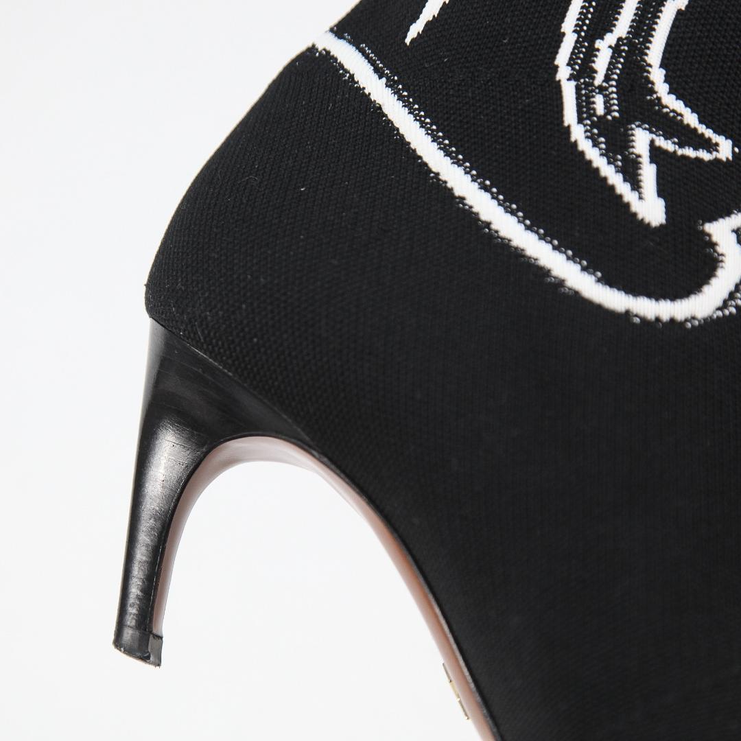 美品 Dior 2018年クルーズ ジャガードニット ウエスタンブーツ 39