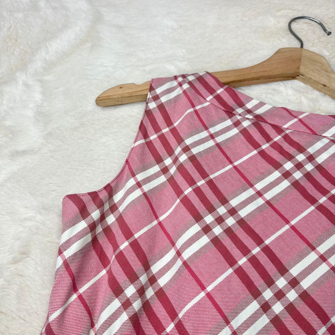 ✨美品✨バーバリーロンドンブルーレーベル 大人可愛い ピンクチェック ワンピース