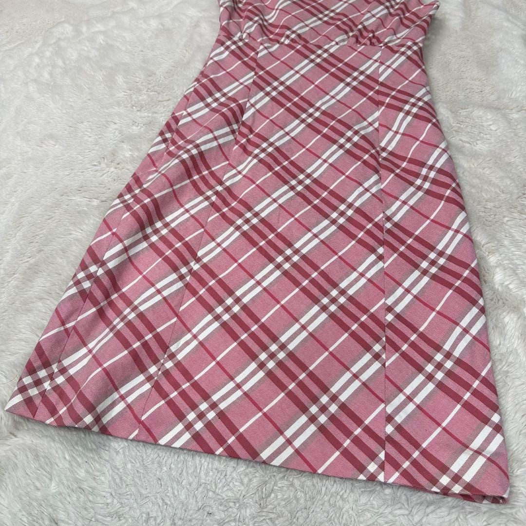 ✨美品✨バーバリーロンドンブルーレーベル 大人可愛い ピンクチェック ワンピース