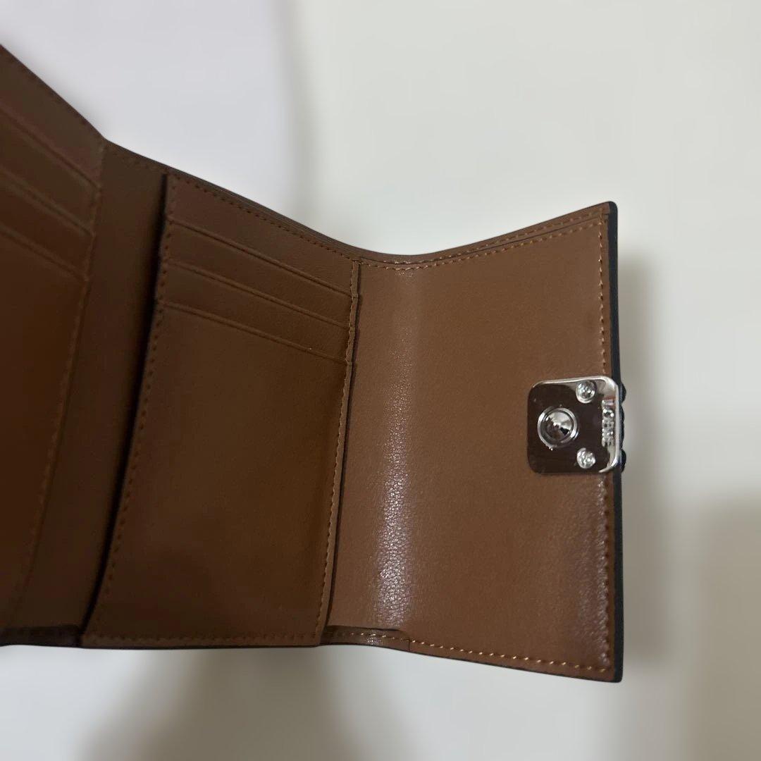 LOEWE アナグラム バーティカル ウォレットタイプ 三つ折り財布 ブラウン