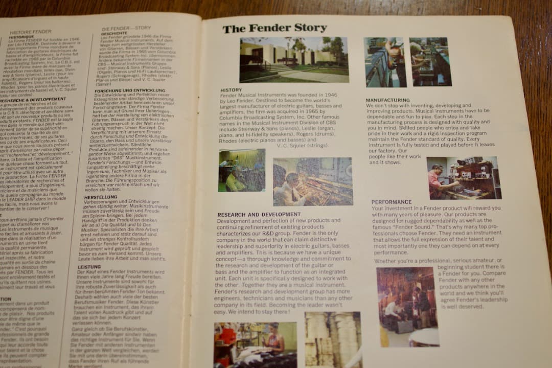 趣味 Vintage 1973 Fender Full Lineup Catalog