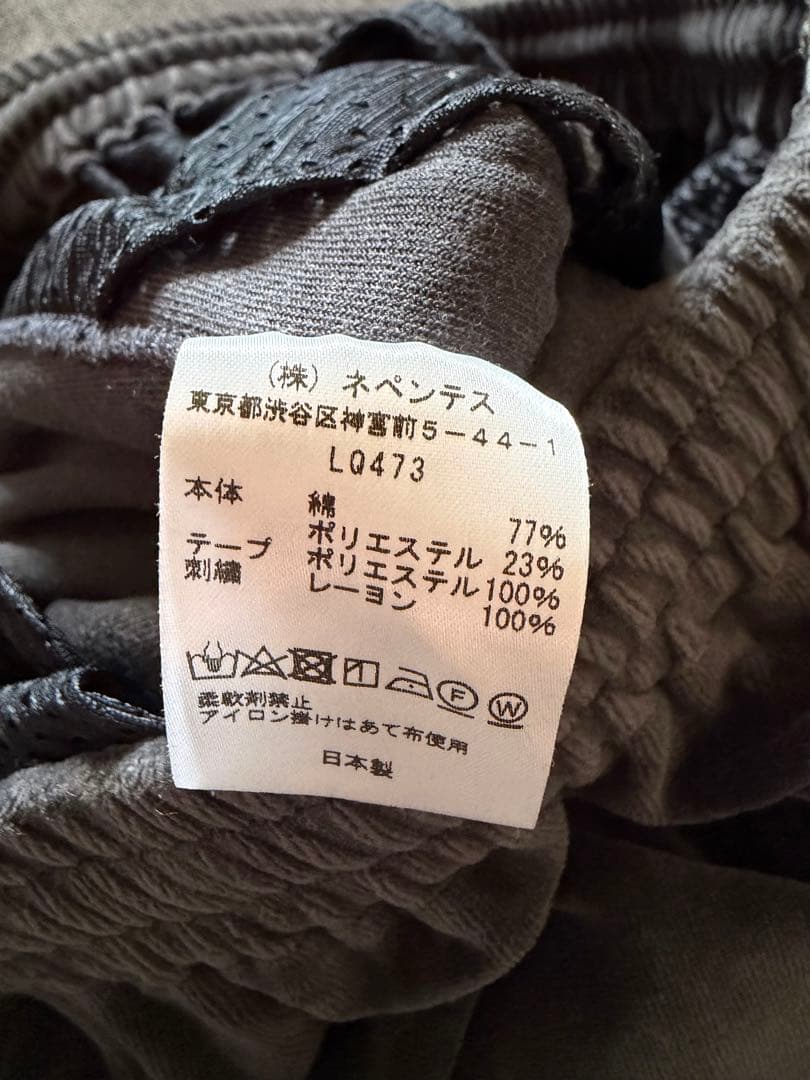 Needles ベロア トラックパンツ L 黒 蝶ロゴ