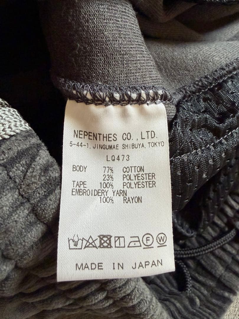 Needles ベロア トラックパンツ L 黒 蝶ロゴ