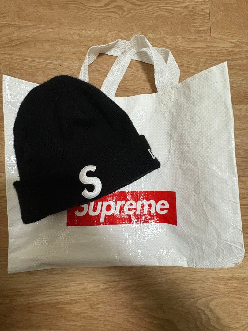Supreme Sロゴ ニット帽 黒【値下げ可】