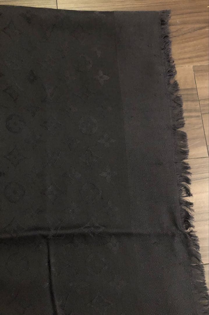 LOUIS VUITTON モノグラム　ブラック ストール　大判