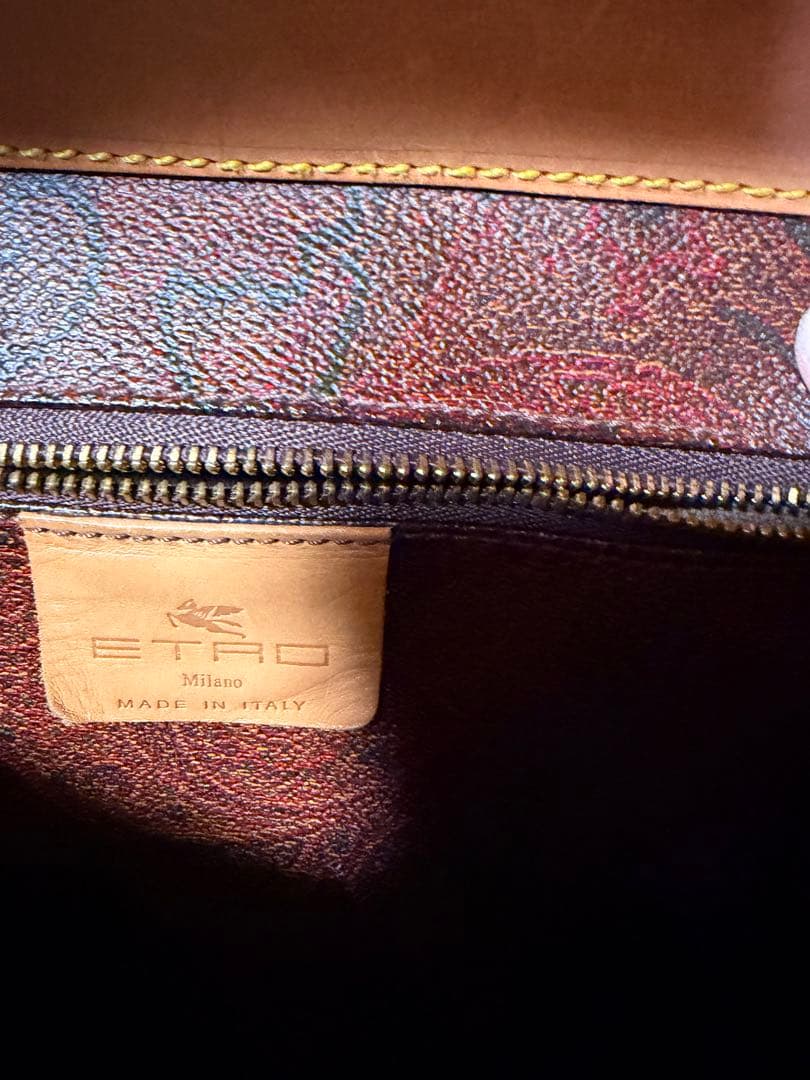 ★美品★ETRO エトロ イタリア製 ペイズリー柄 ボストンミニバッグ