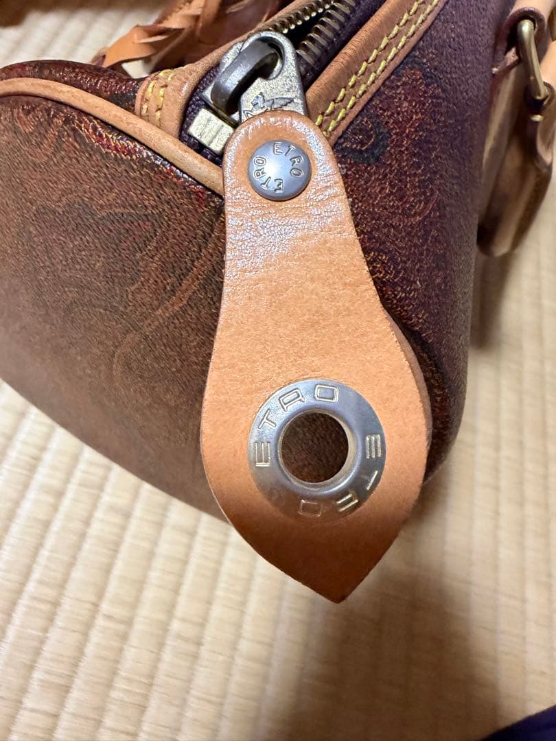 ★美品★ETRO エトロ イタリア製 ペイズリー柄 ボストンミニバッグ