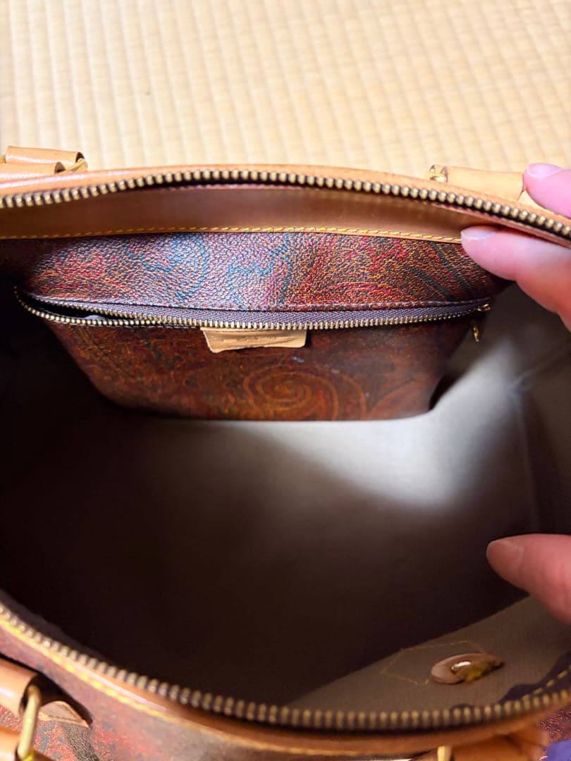 ★美品★ETRO エトロ イタリア製 ペイズリー柄 ボストンミニバッグ