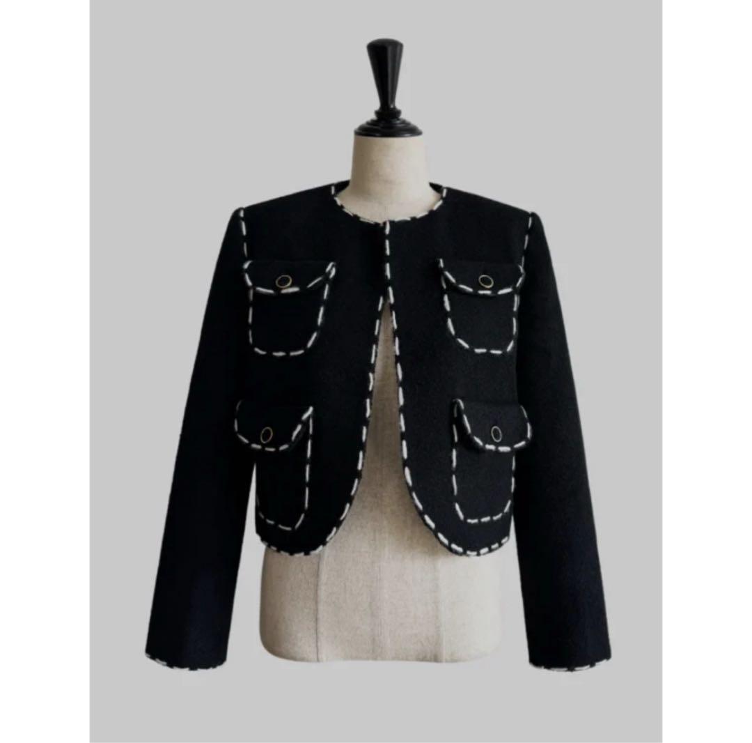sheller stitch tweed jacket black 新品未使用