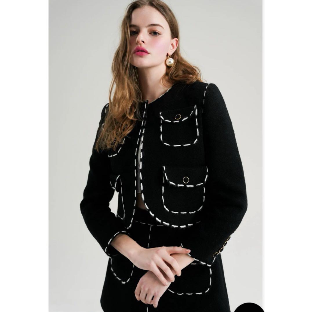 sheller stitch tweed jacket black 新品未使用