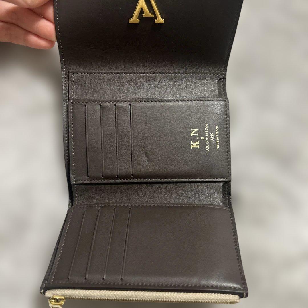 Louis Vuitton ルイヴィトン ベージュ 三つ折り財布