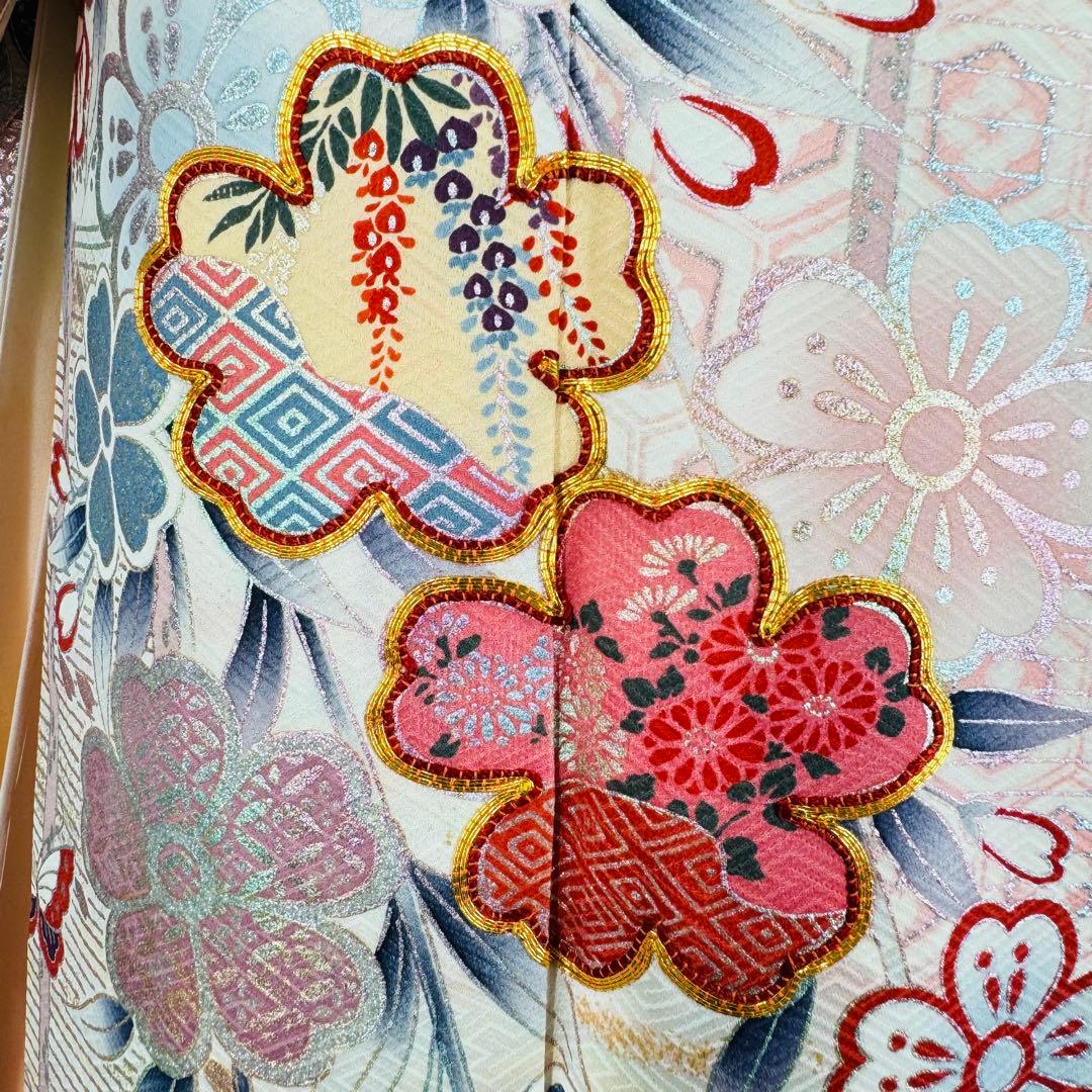 振袖フルセット　ピンク系　地紋　金彩　金駒刺繍　成人式　お正月　お祝い　正絹