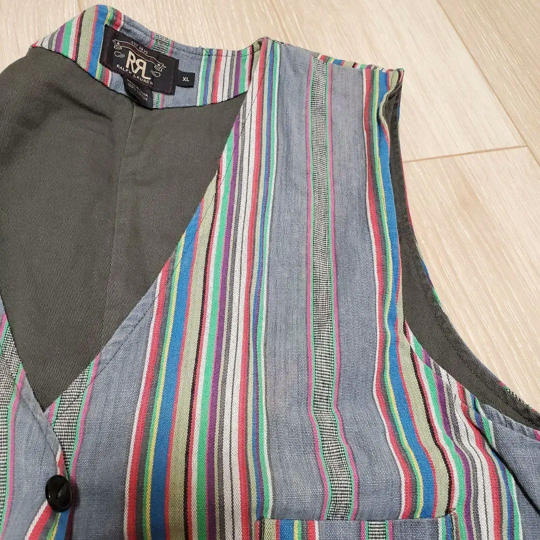 希少✨RRL　ダブルアールエル　ベスト　ストライプ XL