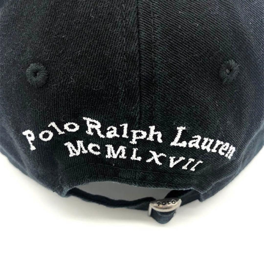本物　ポロ ラルフローレン POLO ビッグポニー　帽子　黒白　　キャップ　刺繍