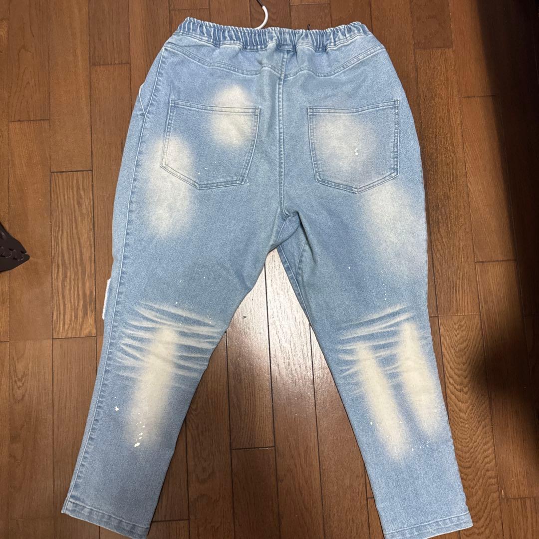 【美品】カンビオ　CAMBIO ダメージデニムテーパード パンツ　M