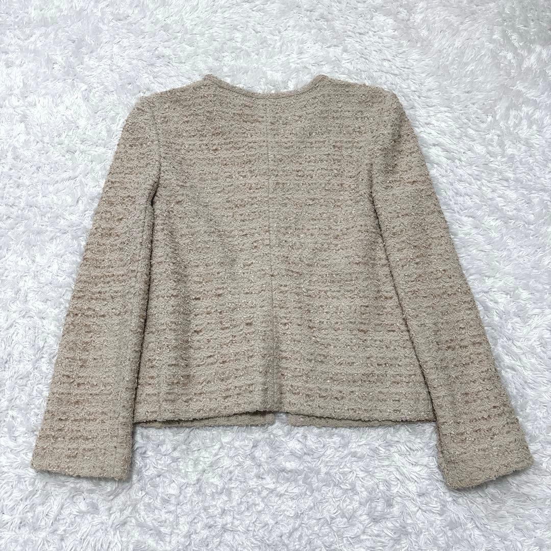 【FOXEY】フォクシー ビジュークラスプ ツイードジャケット ベージュ 38