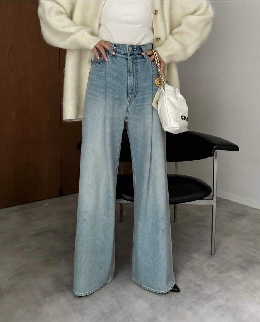 Suzu Hirose×CLANE TUCK WIDE DENIM PANTS