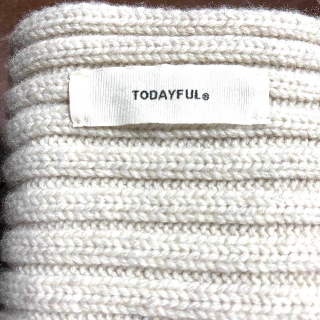 TODAYFUL トゥデイフル　ウールリブストール　ロングマフラー　美品