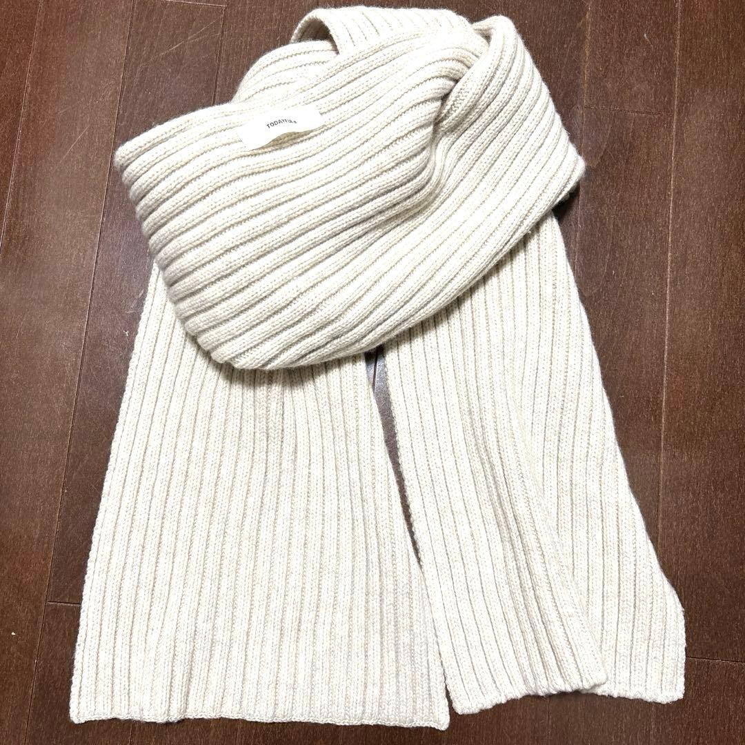 TODAYFUL トゥデイフル　ウールリブストール　ロングマフラー　美品