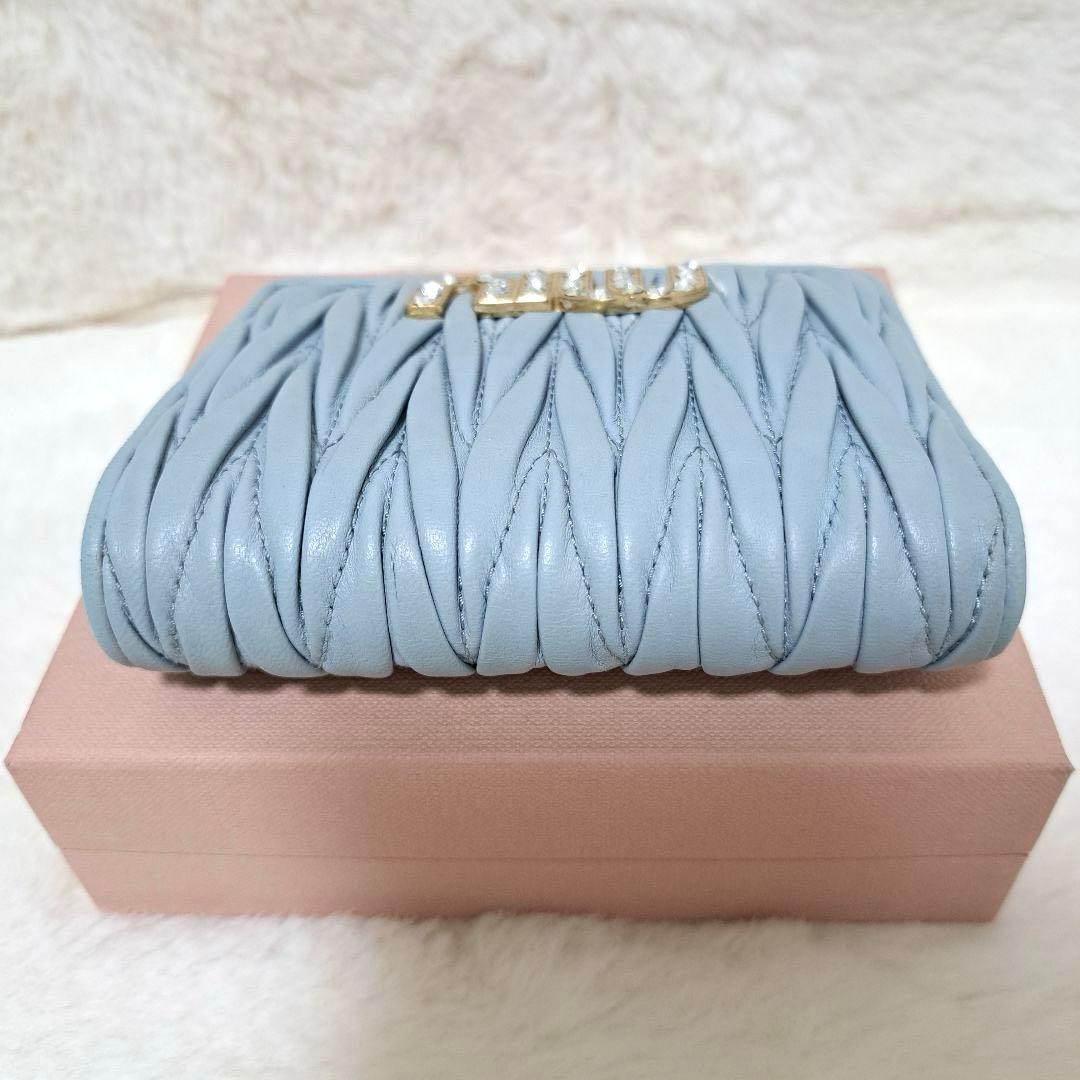 ✨美品　付属品完備✨ミュウミュウ　二つ折り　マテラッセ　クリスタル　ビジュー