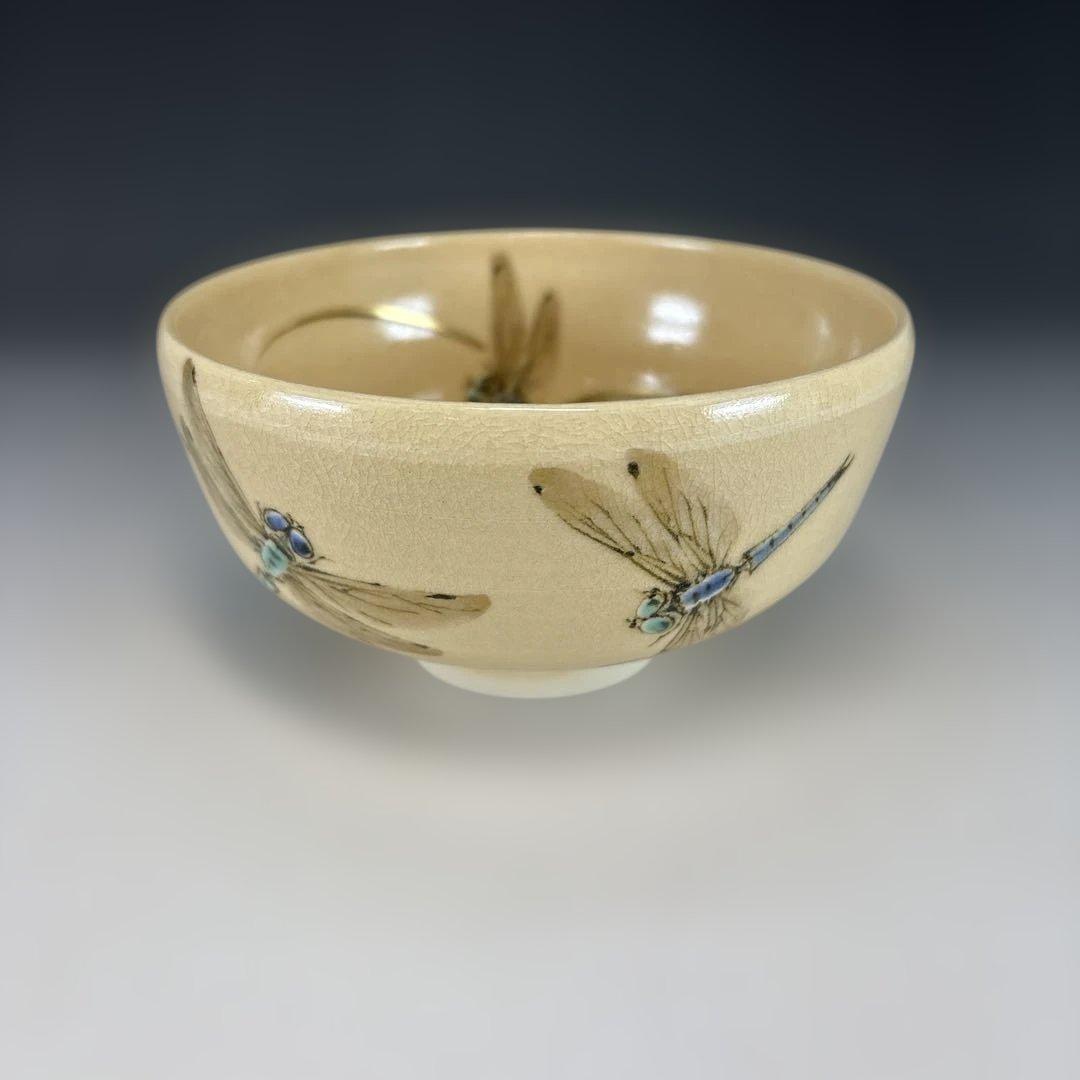 【茶道具】山川敦司造　蜻蛉絵茶碗（共箱）★送料込★