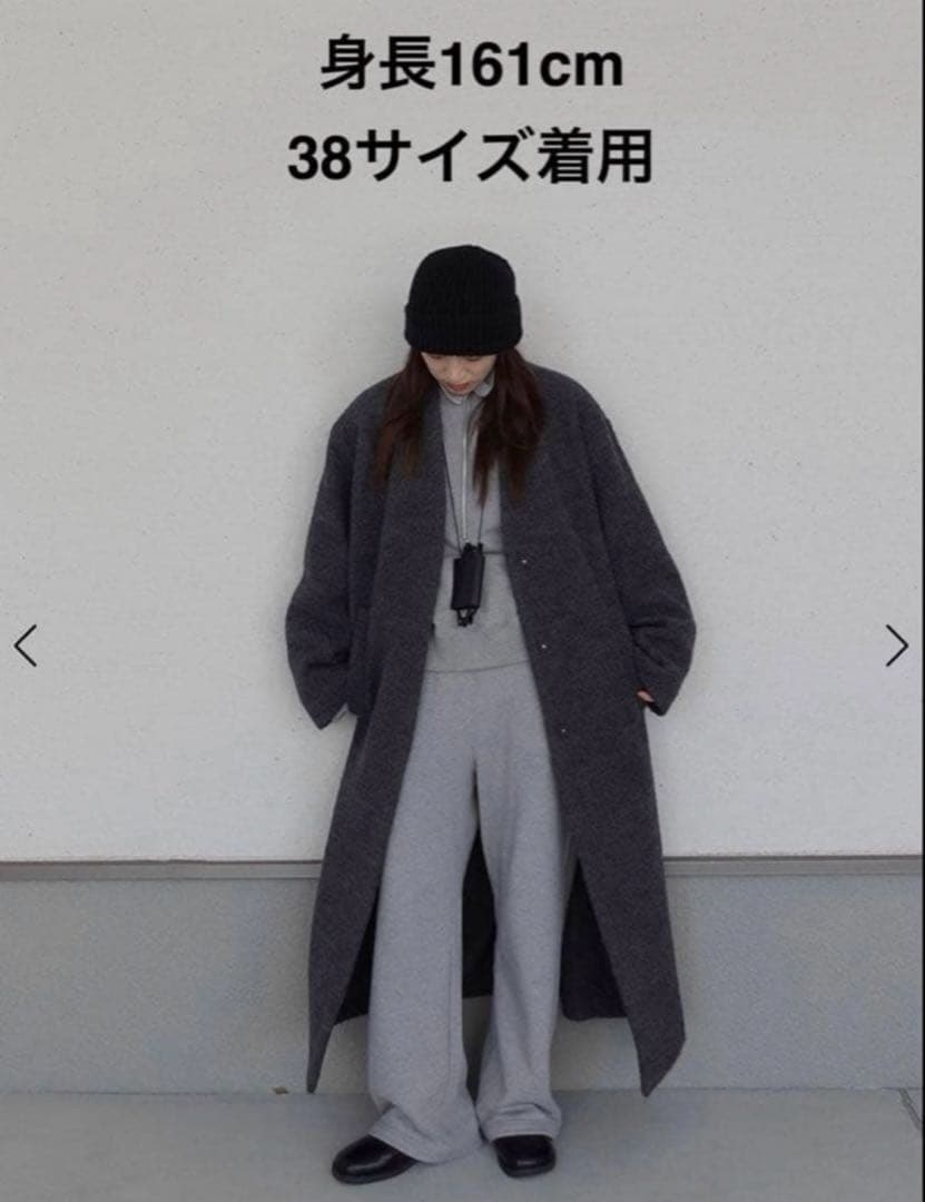 今季 anuke アンヌークCollarless Cocoon Coat 38