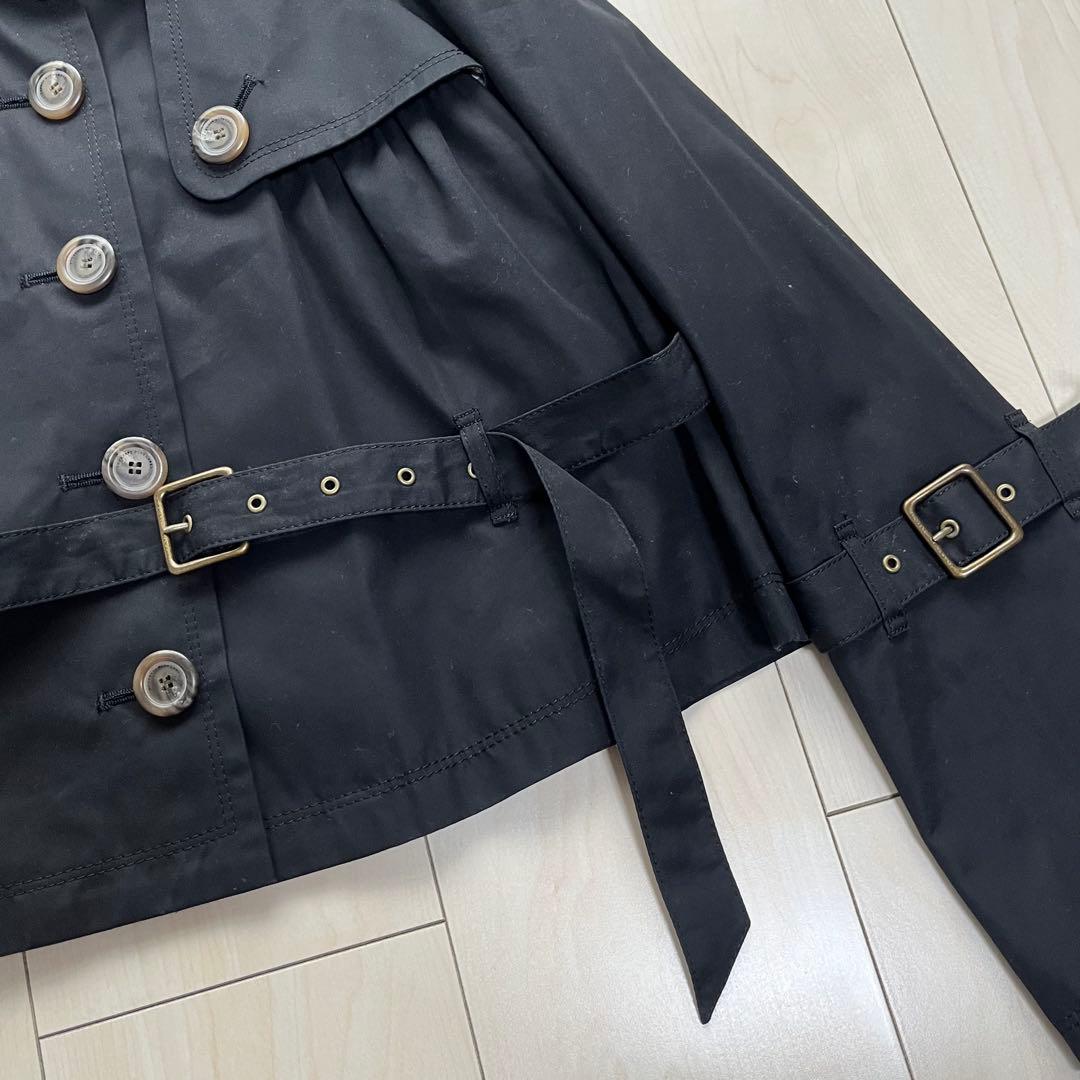 バーバリーブルーレーベル ショートトレンチコート 黒 36