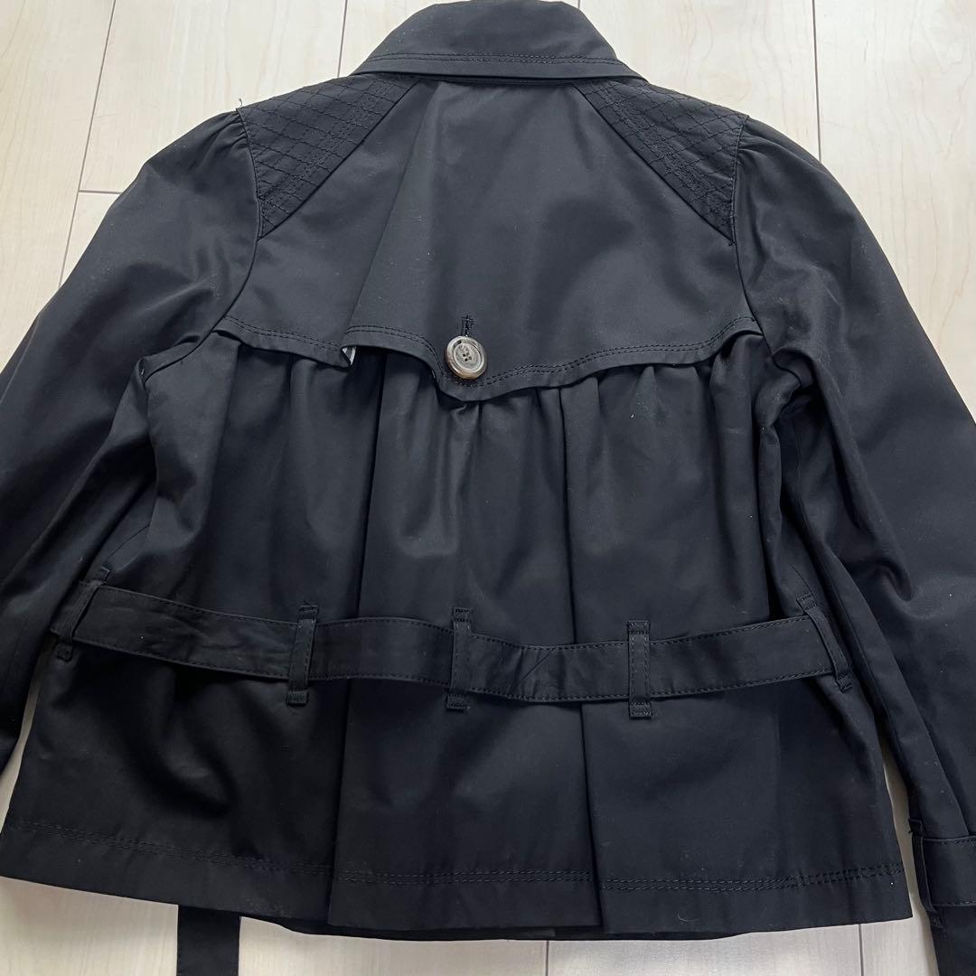 バーバリーブルーレーベル ショートトレンチコート 黒 36