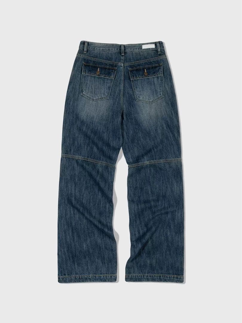 LOW CLASSIC BRUSHED LOOSE 薄裏起毛ワイドデニムパンツ