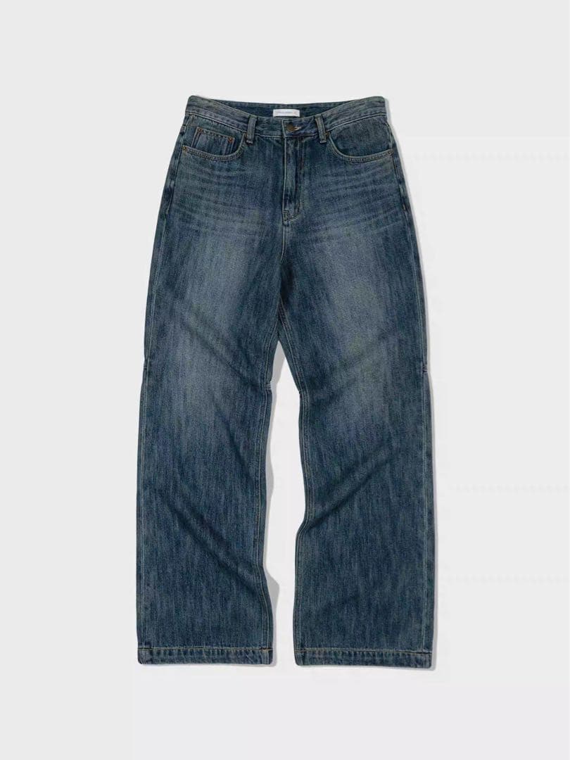 LOW CLASSIC BRUSHED LOOSE 薄裏起毛ワイドデニムパンツ