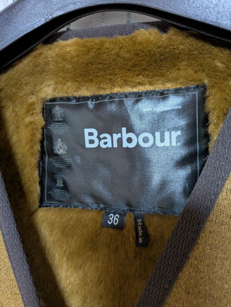 極美品　Barbour バブアー　ファーライナー　ブラウン　36