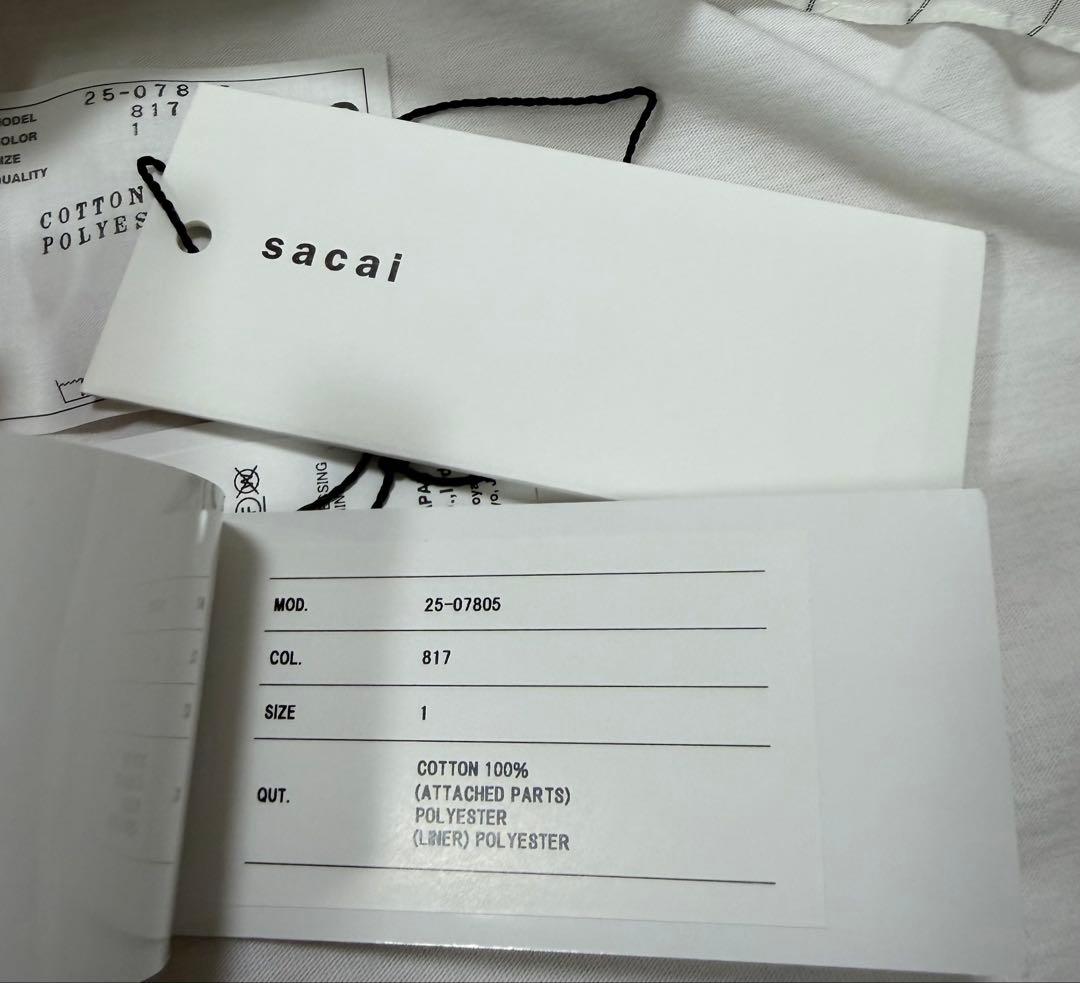“2025年” 《紙タグ 新品》 ★sacai サカイ★ボリューム ストライプ